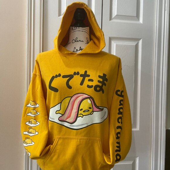 GUDETAMA KAWAII SANRIO HOODIE THE LAZY EGG SWEATSHIRT SIZE MEDIUM - Picture 15 of 15
